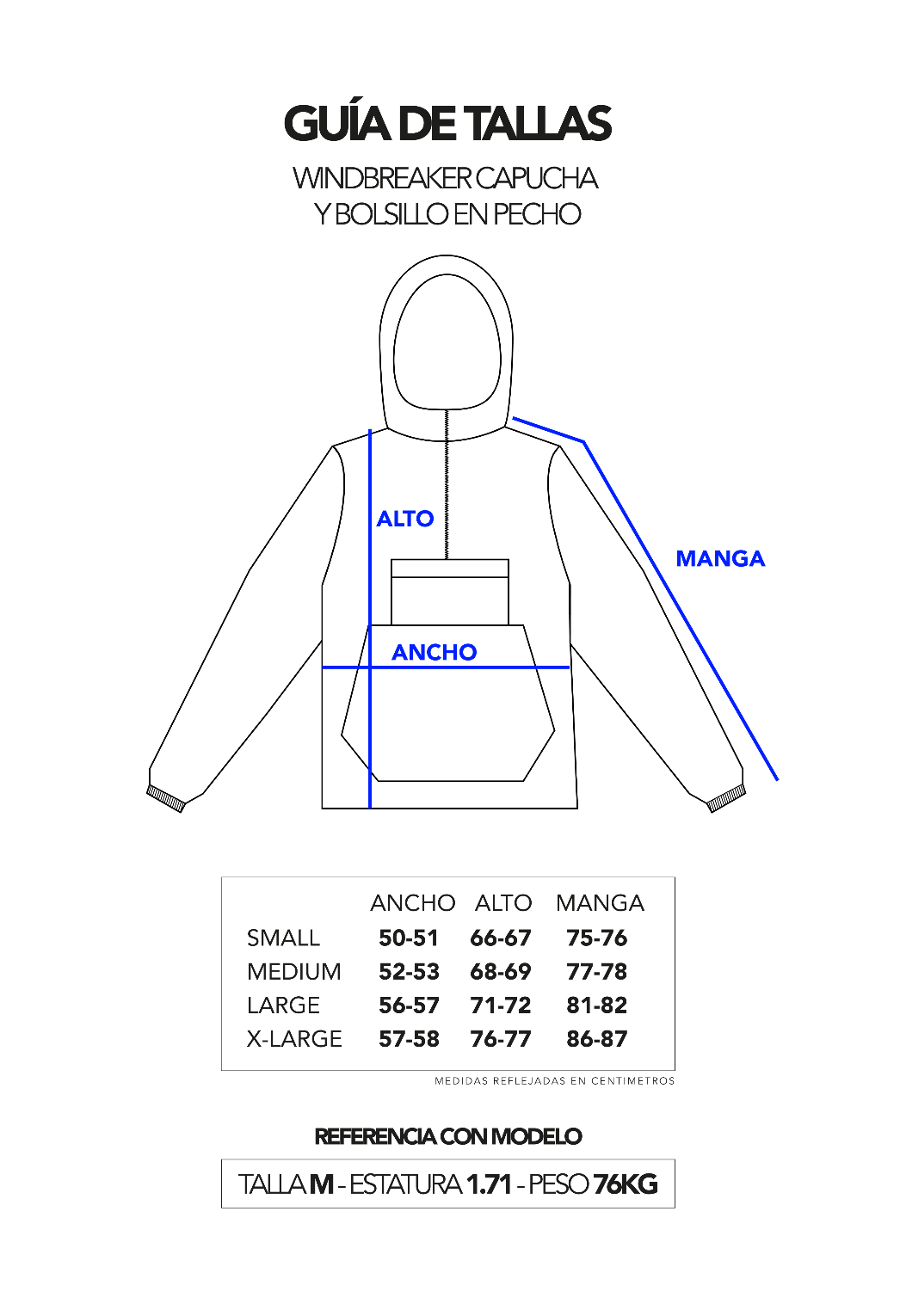 Guía de tallas - Windbreaker - Palm