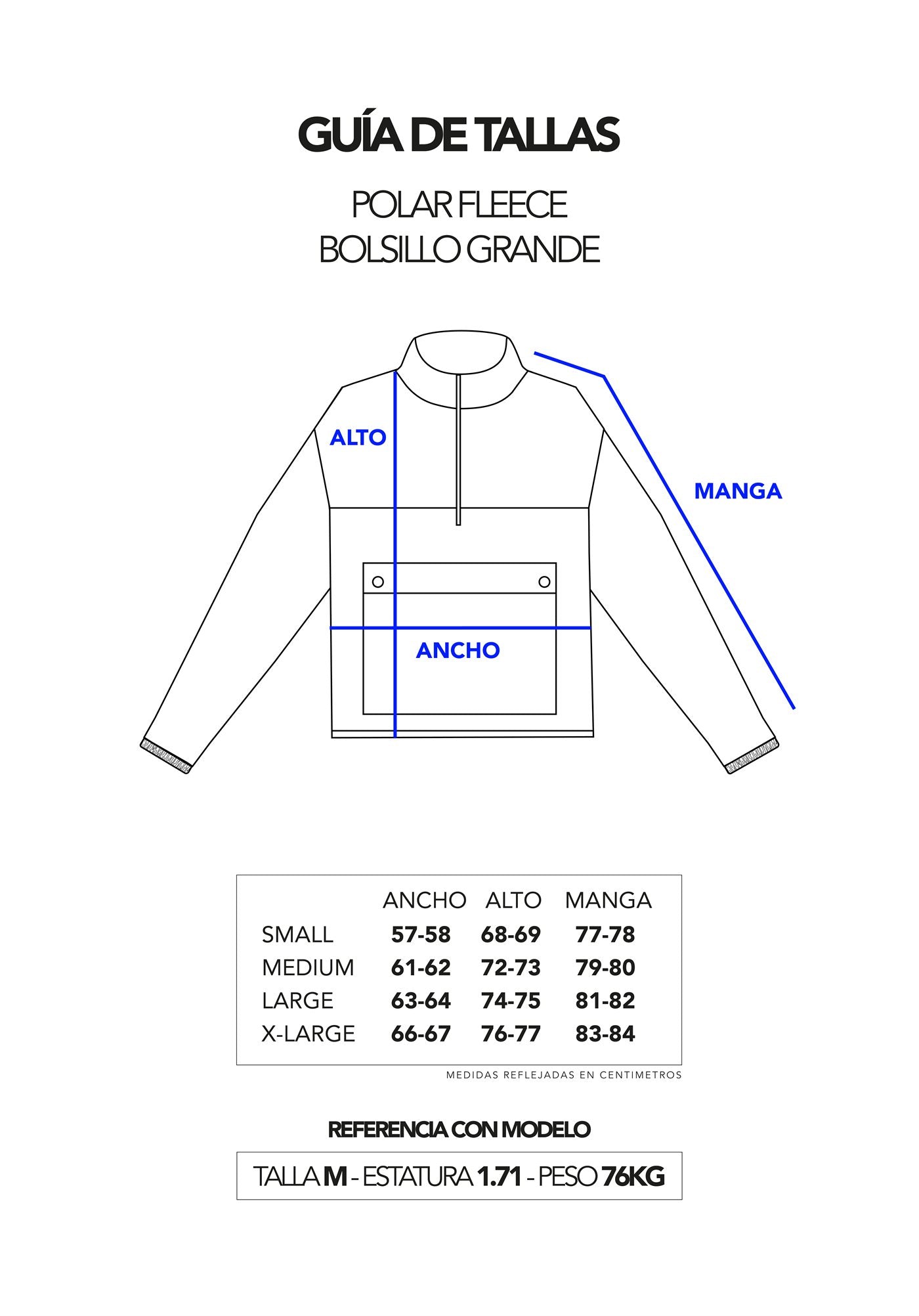 Guía de tallas - Polar Fleece - Quantum