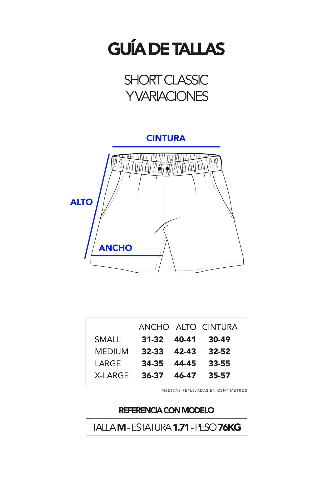 Guía de tallas - Short - Remy
