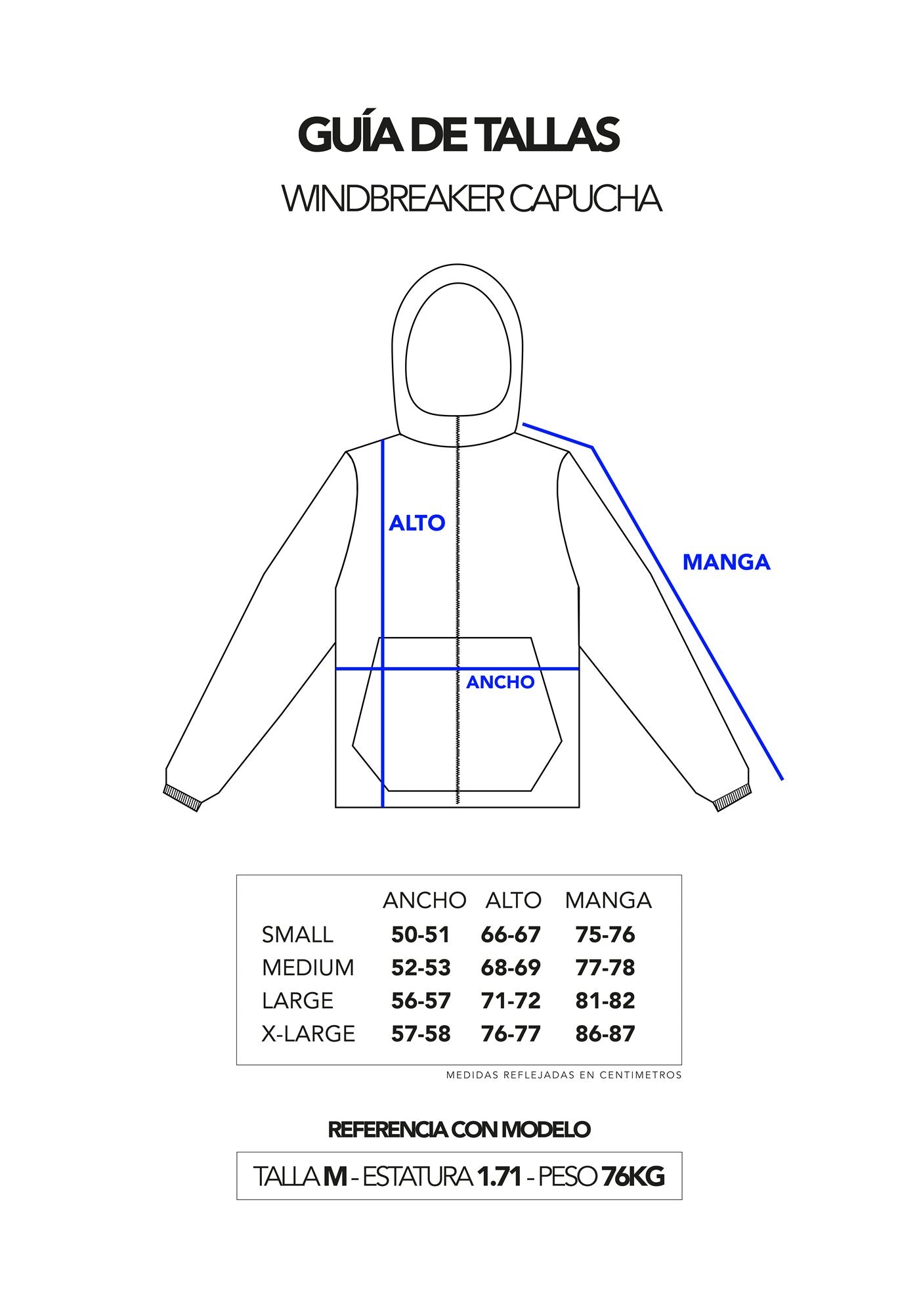 Guía de tallas - Windbreaker - Army