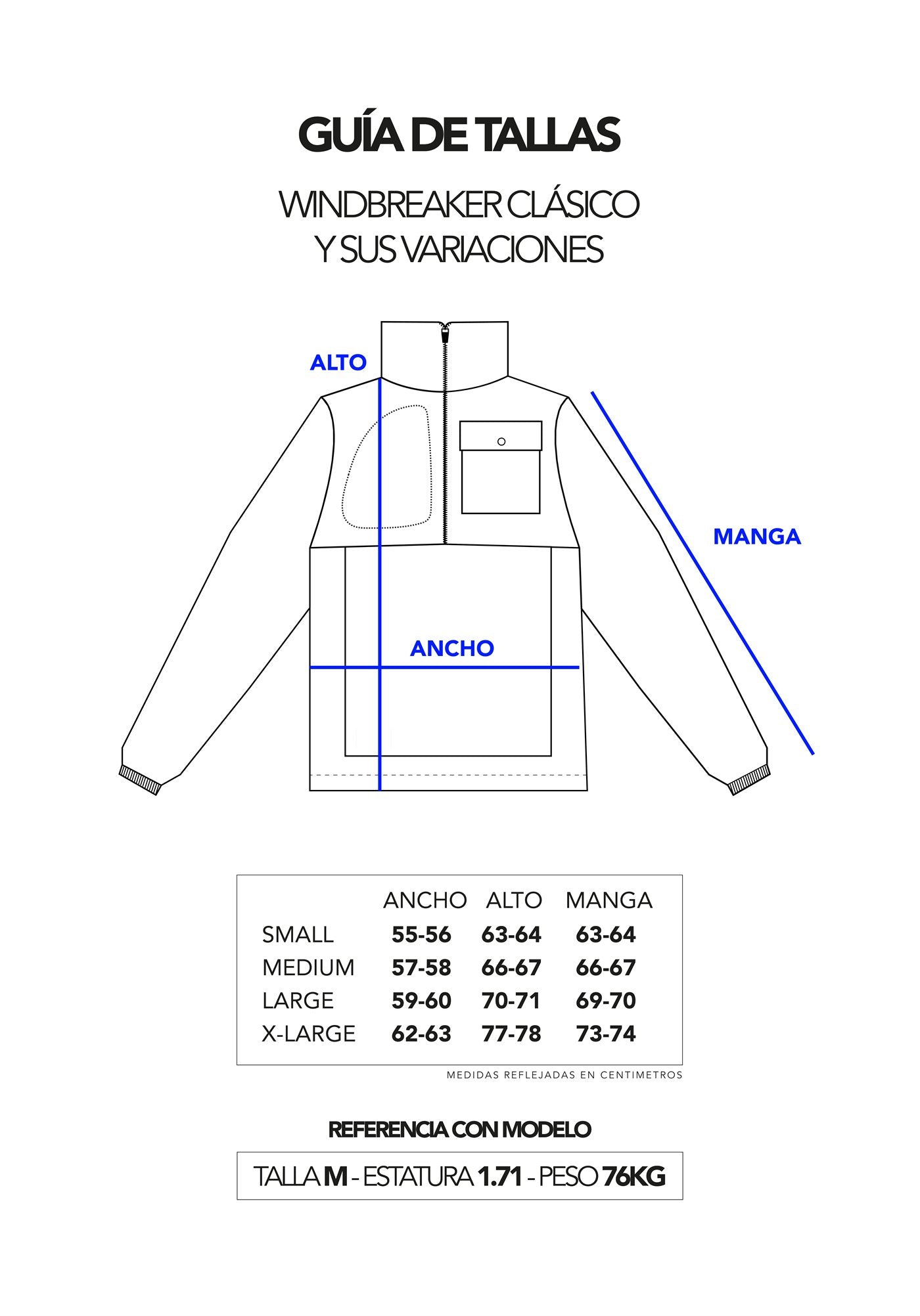 Guía de tallas - Windbreaker - Pixie