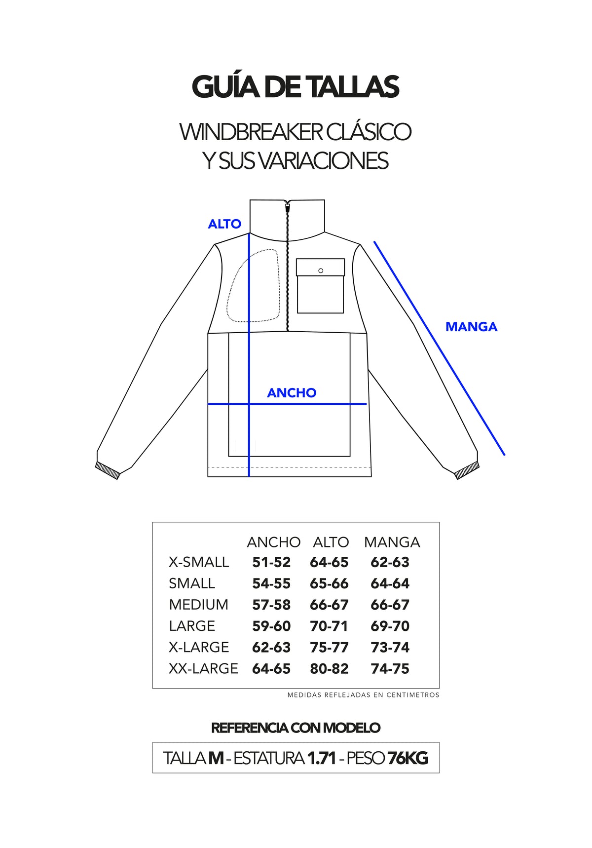 Guía de tallas - Windbreaker Classic - White