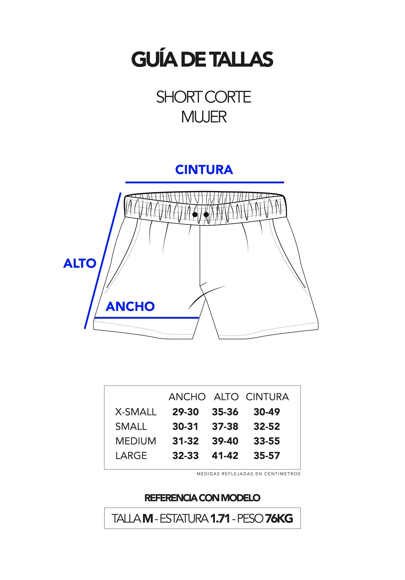 Guía de tallas - Short - Corales Ft.Oso de Agua