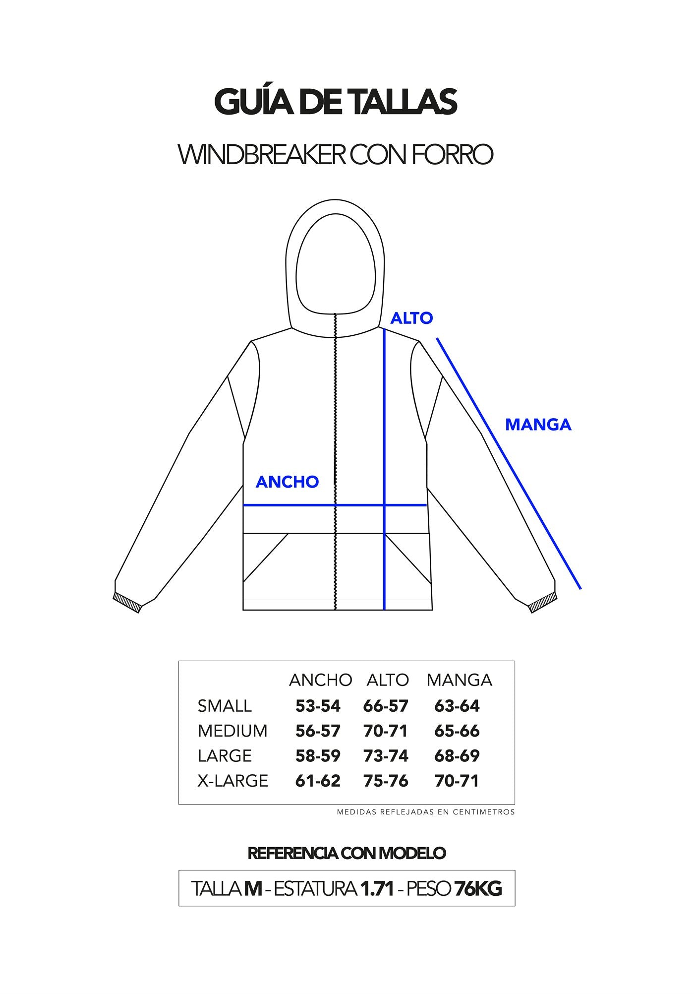 Guía de tallas - Wind Jacket- Quay